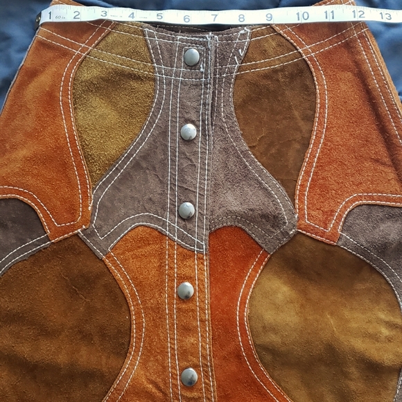 60's Vintage Suede Patchwork Skirt - Picture 3 of 6